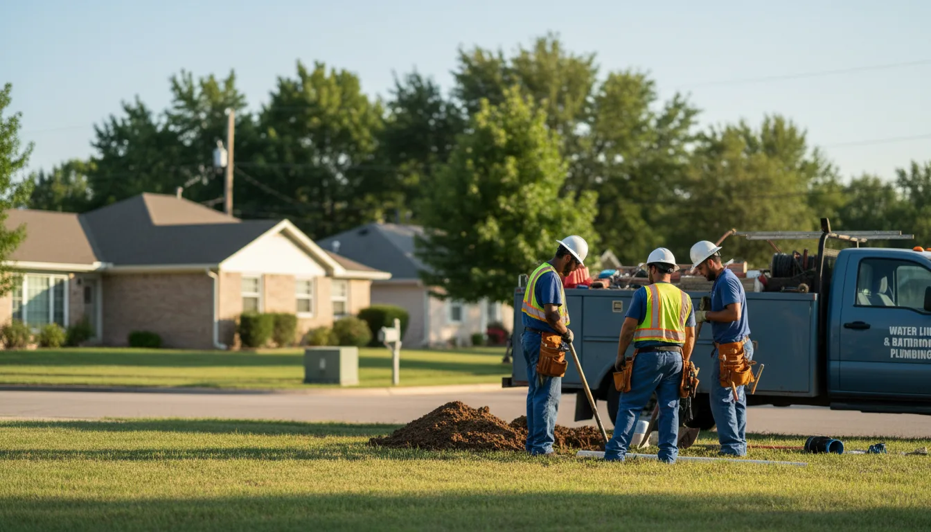 Residential water line and bathroom plumbing service in Turner, MI